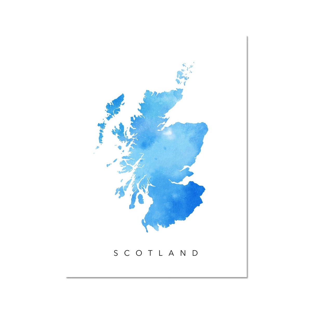 Scotland  Map (Ocean Blue)