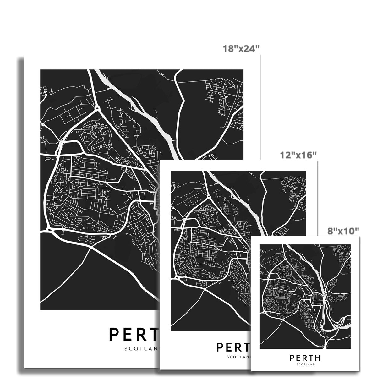 Perth Map (Black)