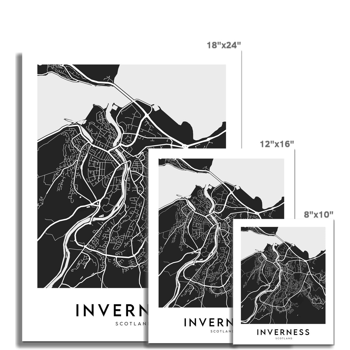 Inverness Map (Black)