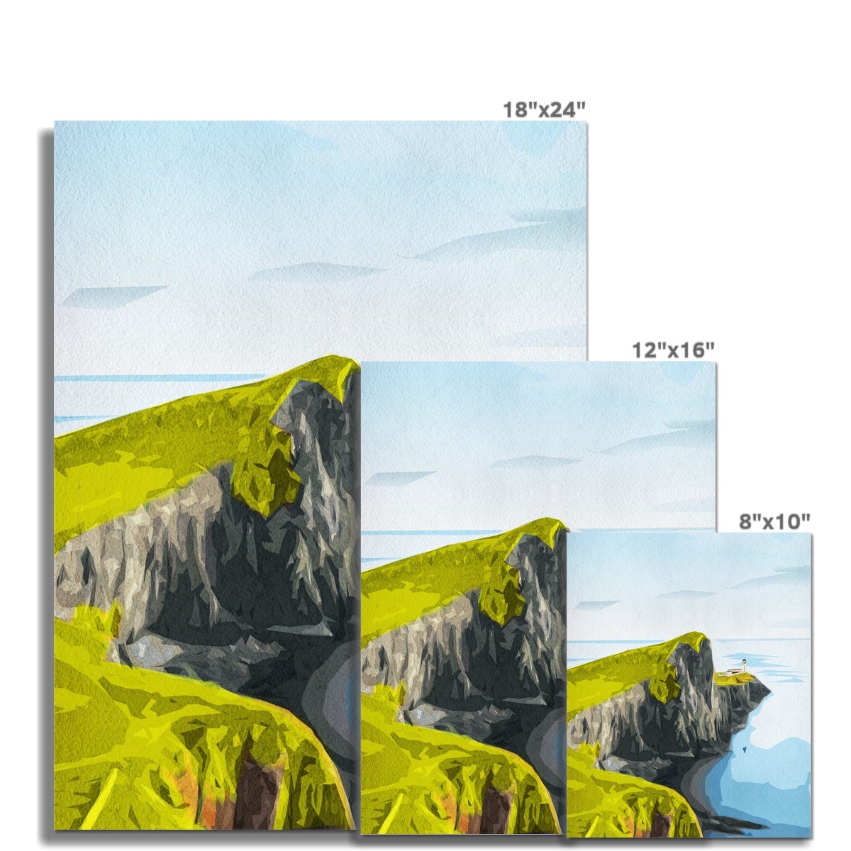 Neist Point Lighthouse - Watercolor Art