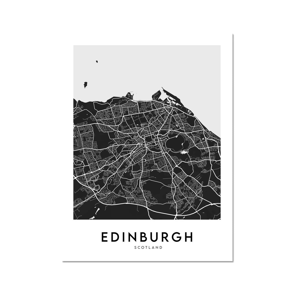 Edinburgh Map (Black)