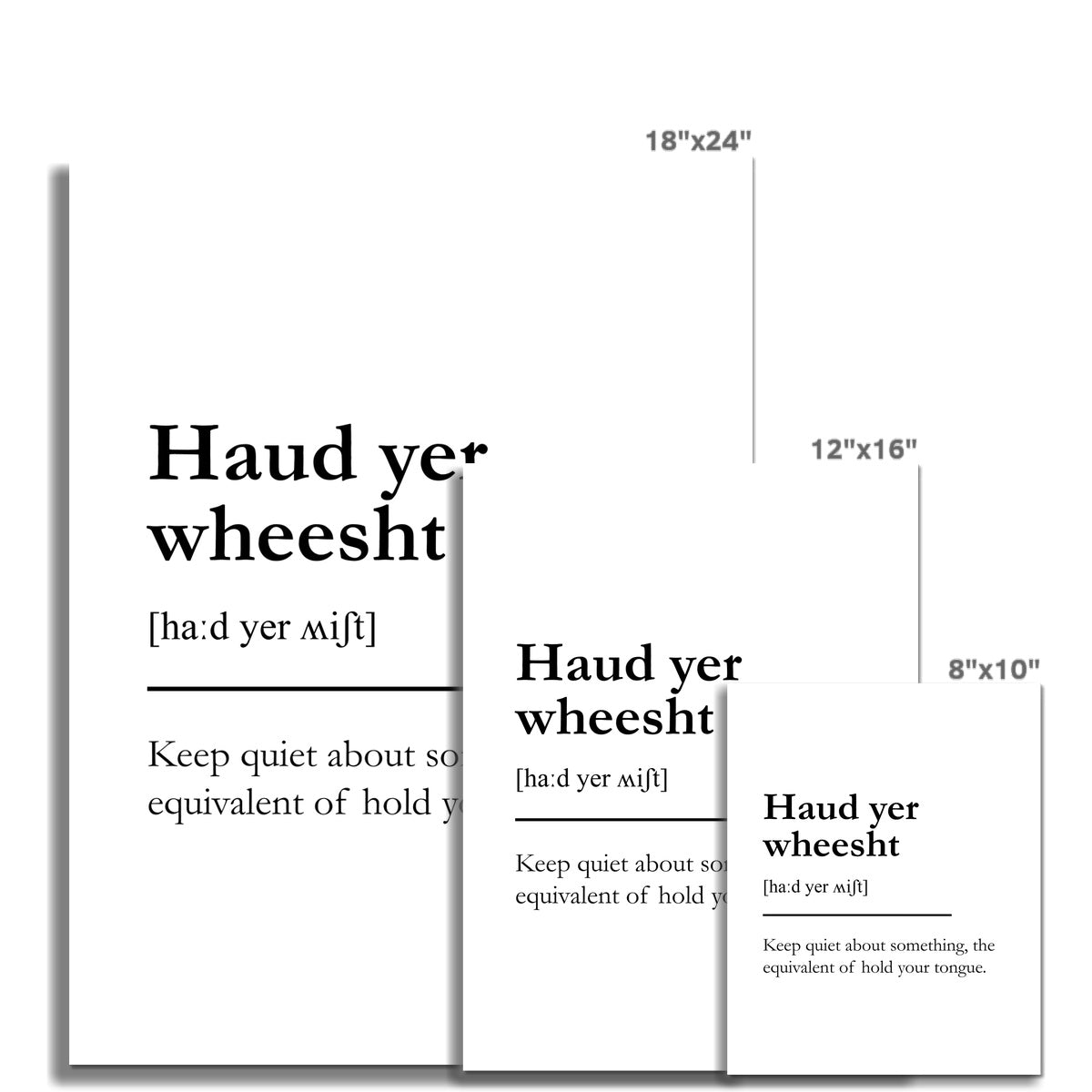 "Haud yer weesht" - Scottish Slang