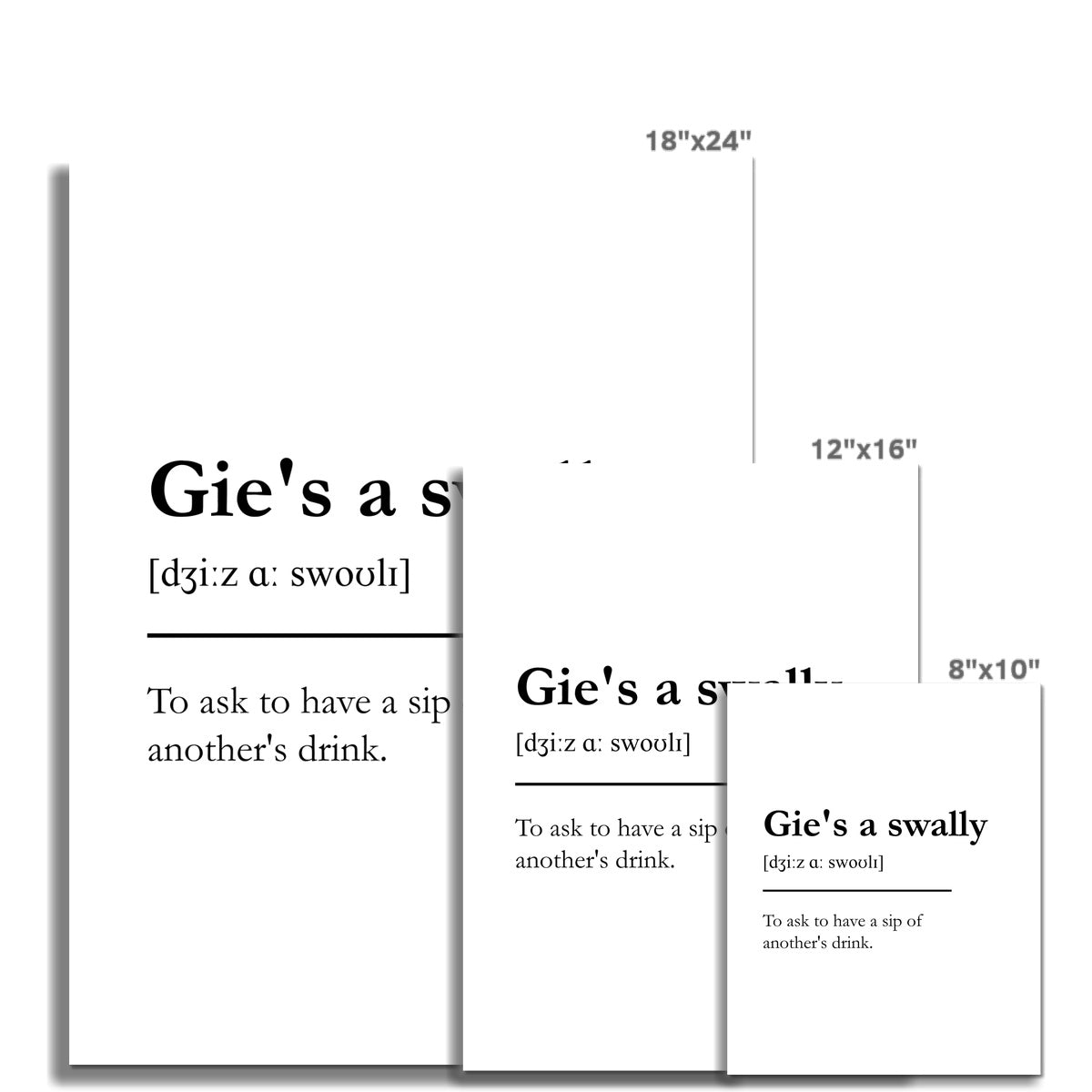 "Gie's a swally" - Scottish Slang