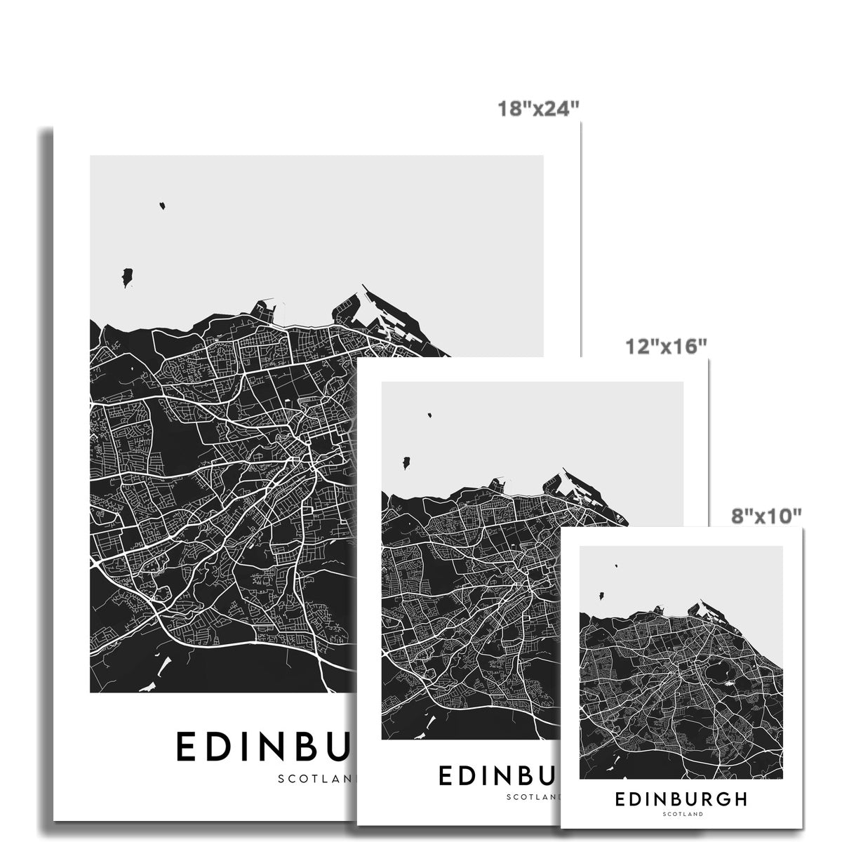 Edinburgh Map (Black)