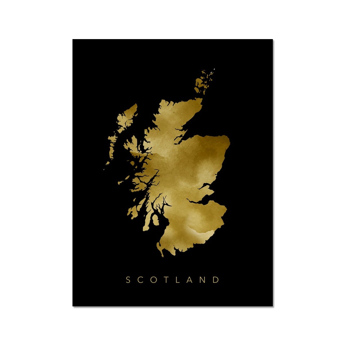 Scotland Map (Gold & Black)