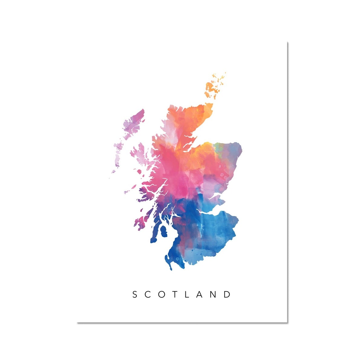 Scotland Pastel Colored Map