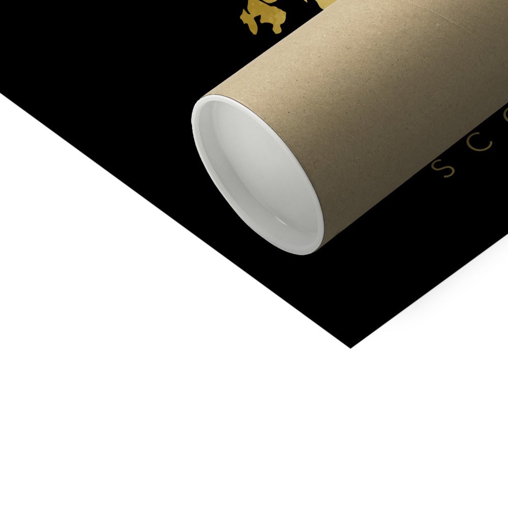 Scotland Map (Gold & Black)