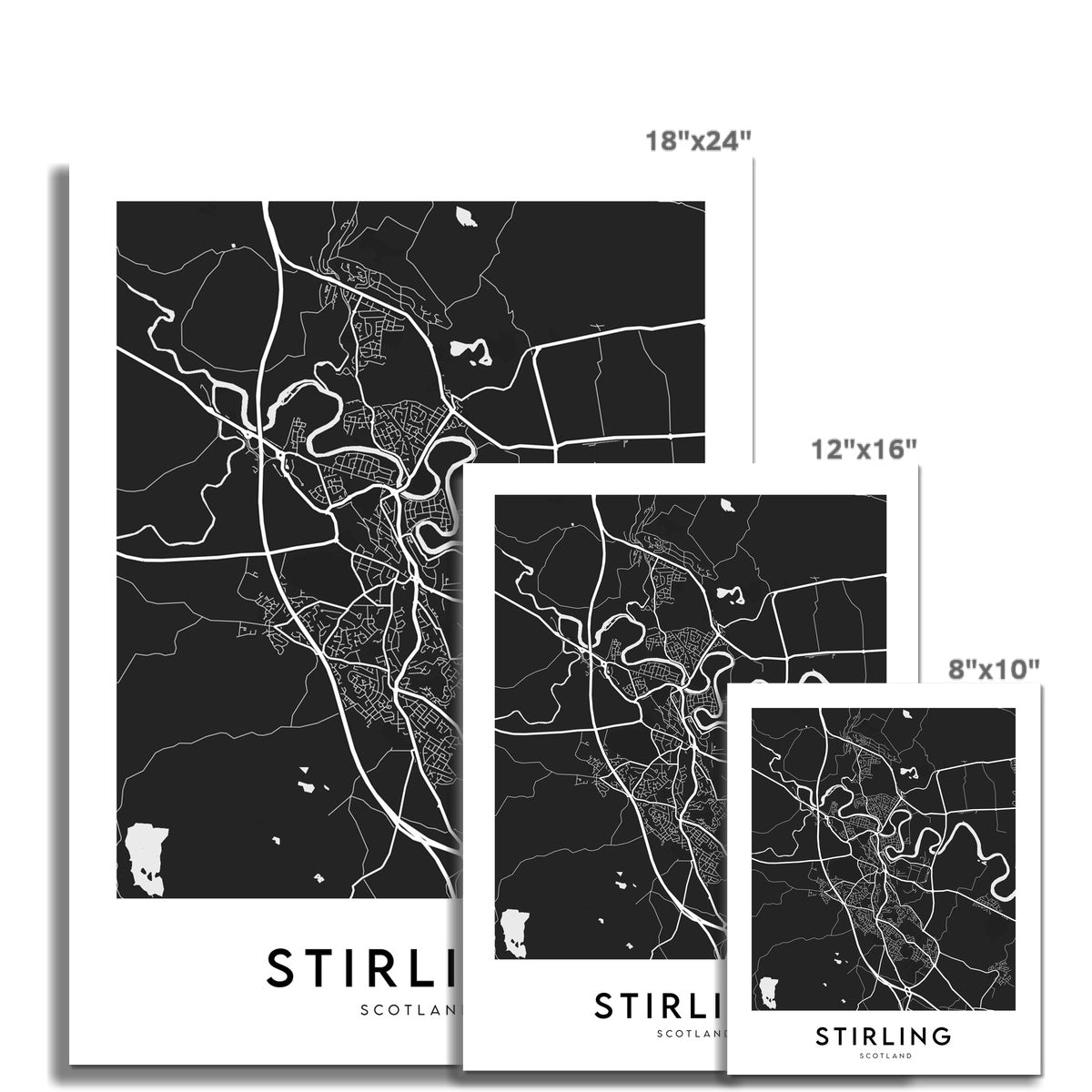 Stirling Map (Black)