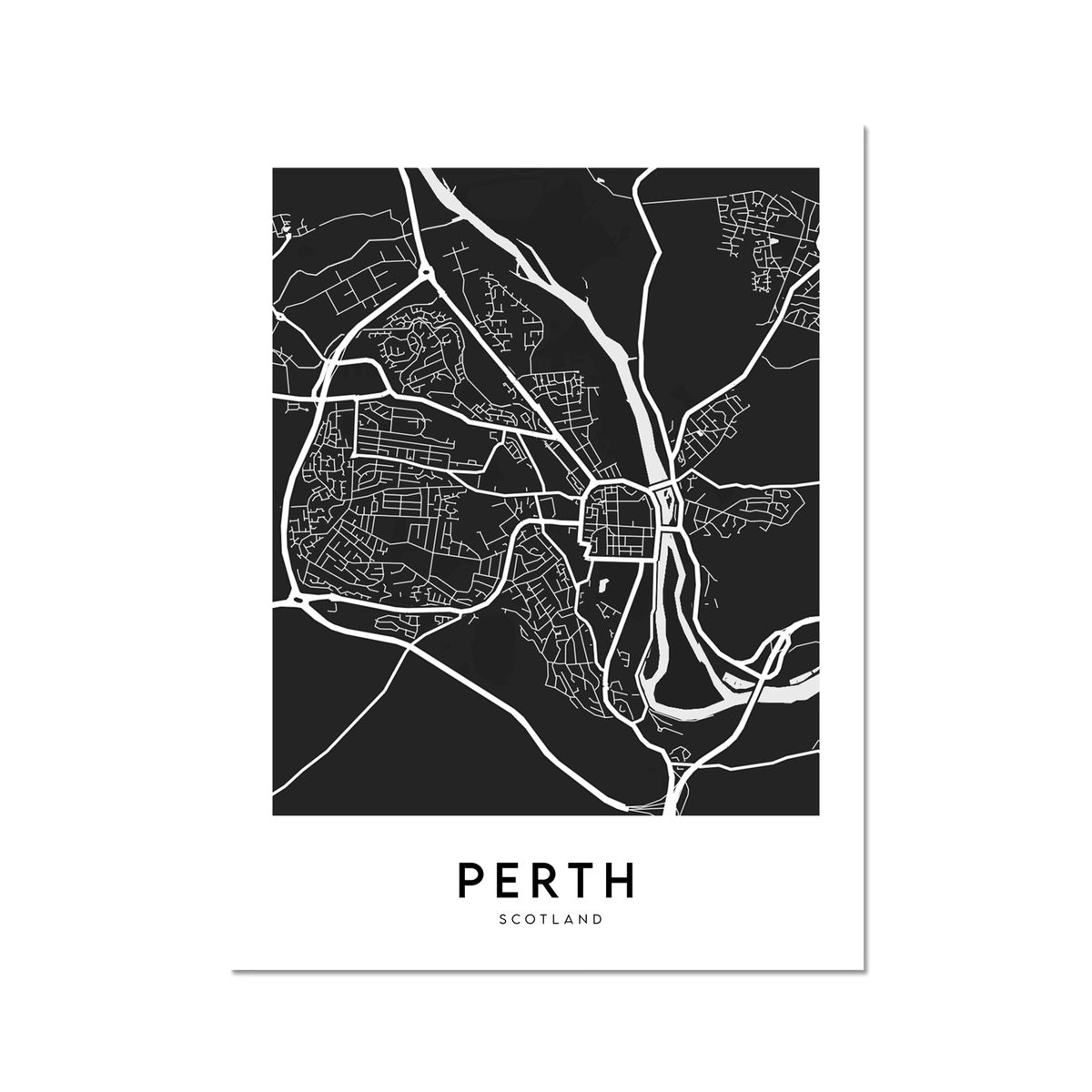 Perth Map (Black)