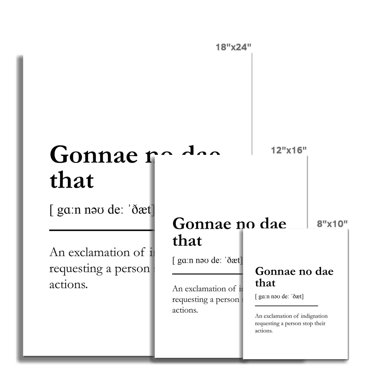 "Gonna no dae that" - Scottish Slang