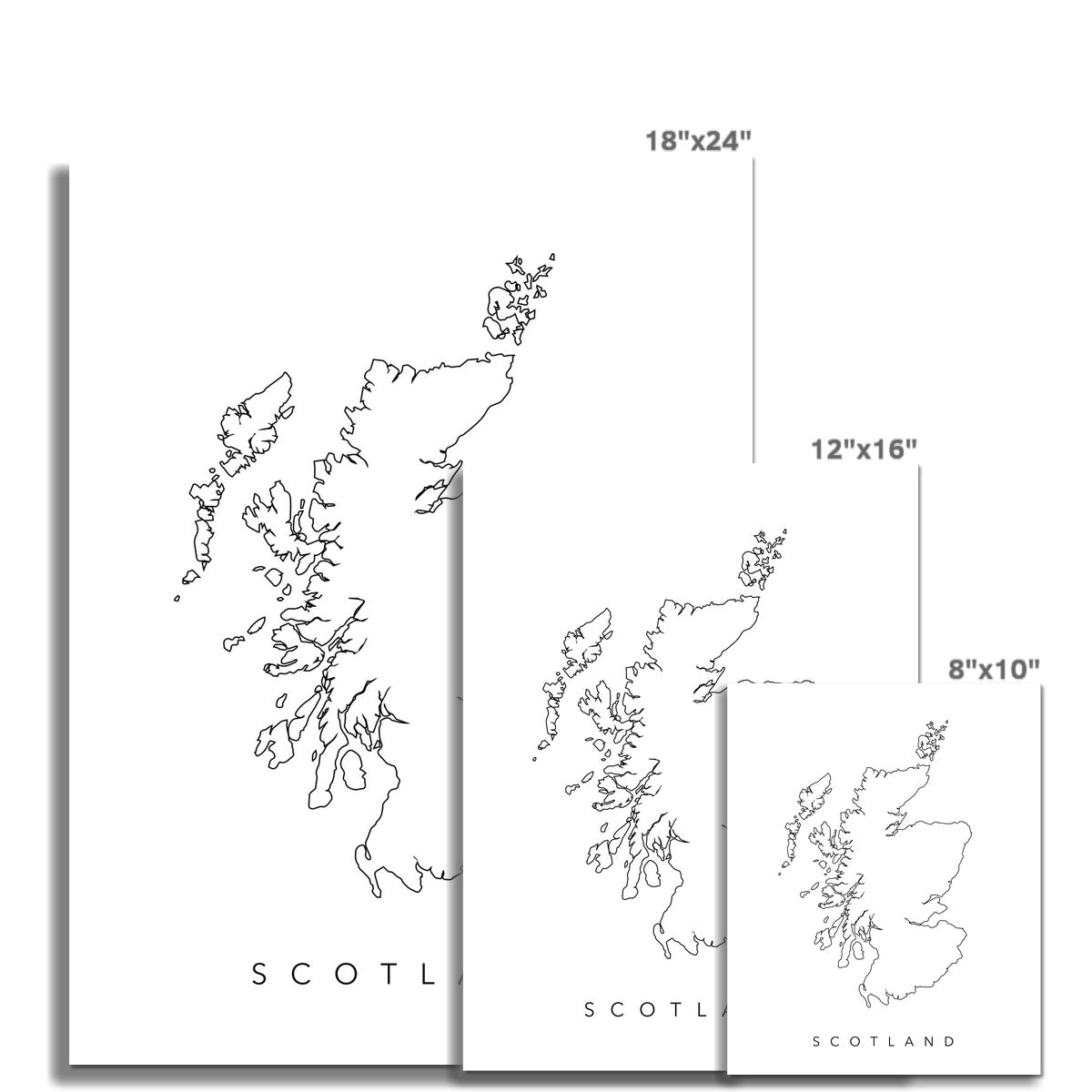 Scotland Map Line Art