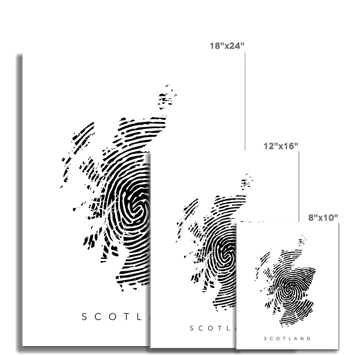 Scotland & Fingerprint Map Art