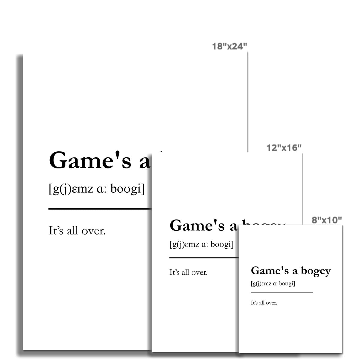 "Game's a bogey" - Scottish Slang