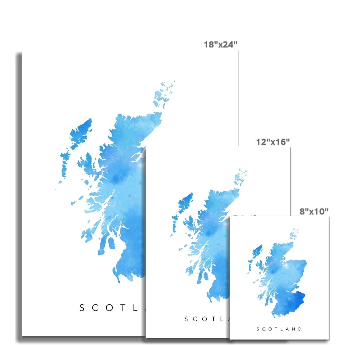 Scotland  Map (Ocean Blue)