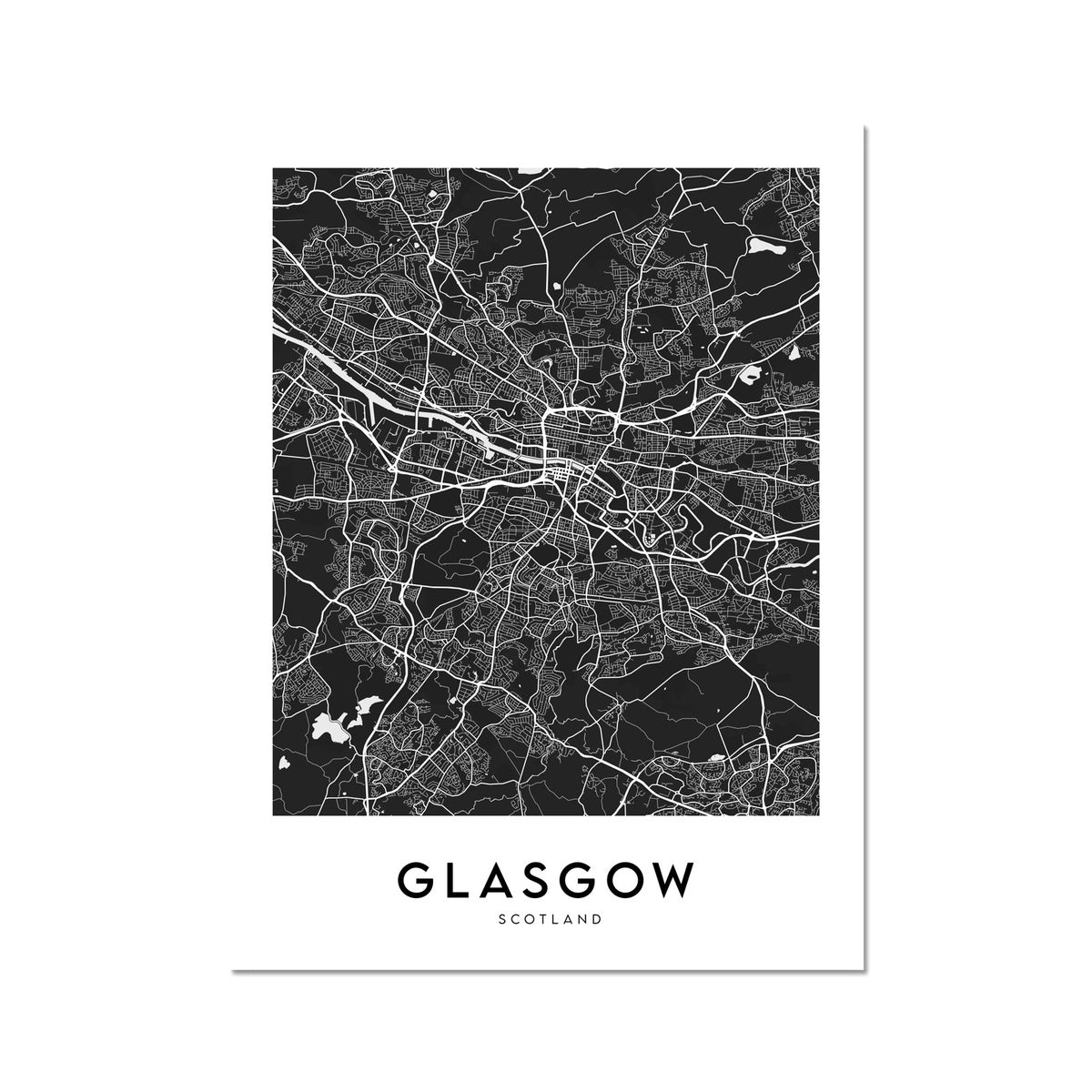 Glasgow Map (Black)