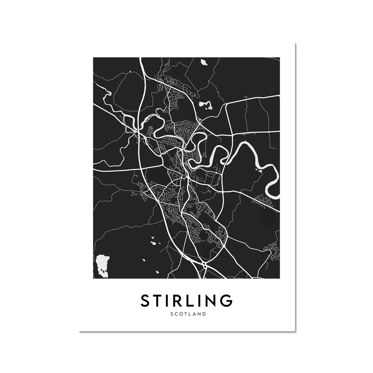 Stirling Map (Black)