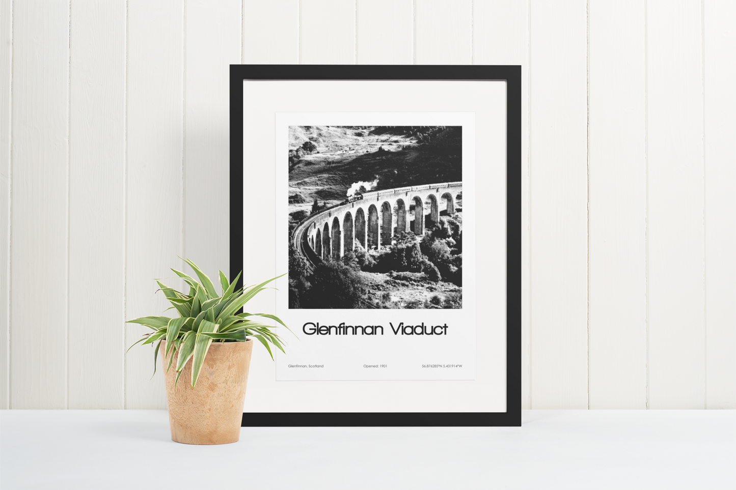 Glenfinnan Viaduct Poster (Black & White)