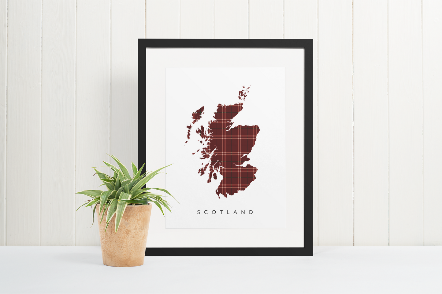 Scotland (Maroon Tartan Map)