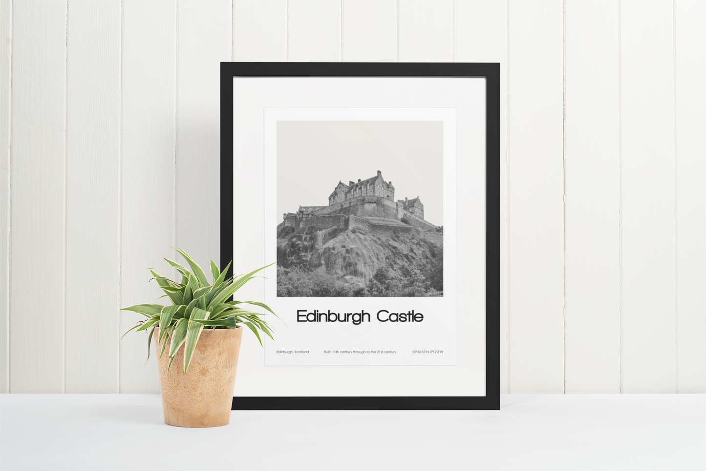 Edinburgh Castle Poster (Black & White)