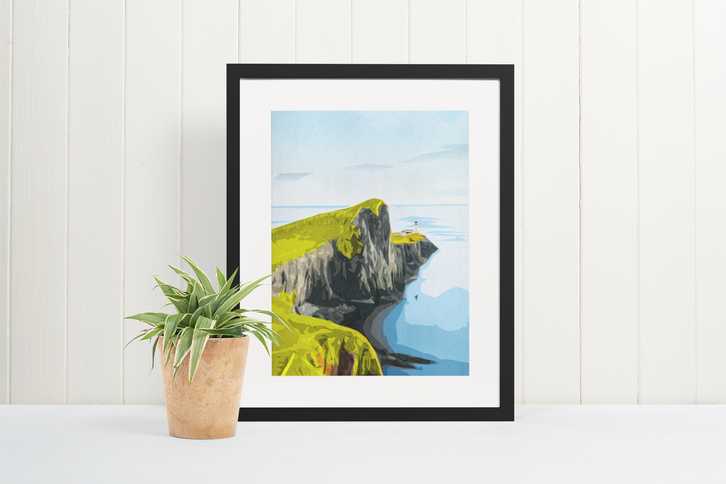 Neist Point Lighthouse - Watercolor Art