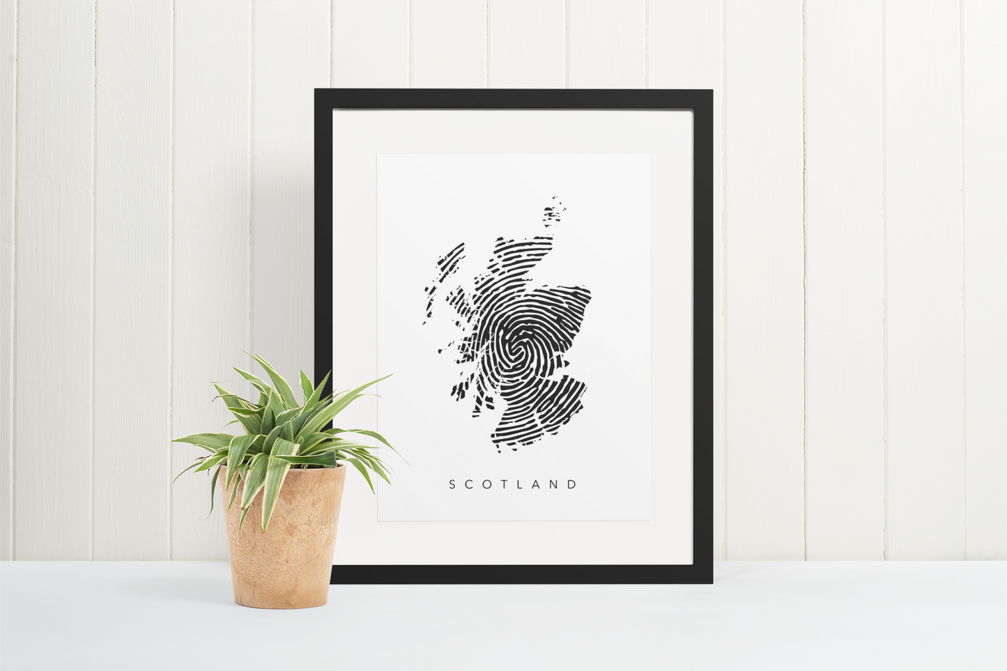 Scotland & Fingerprint Map Art