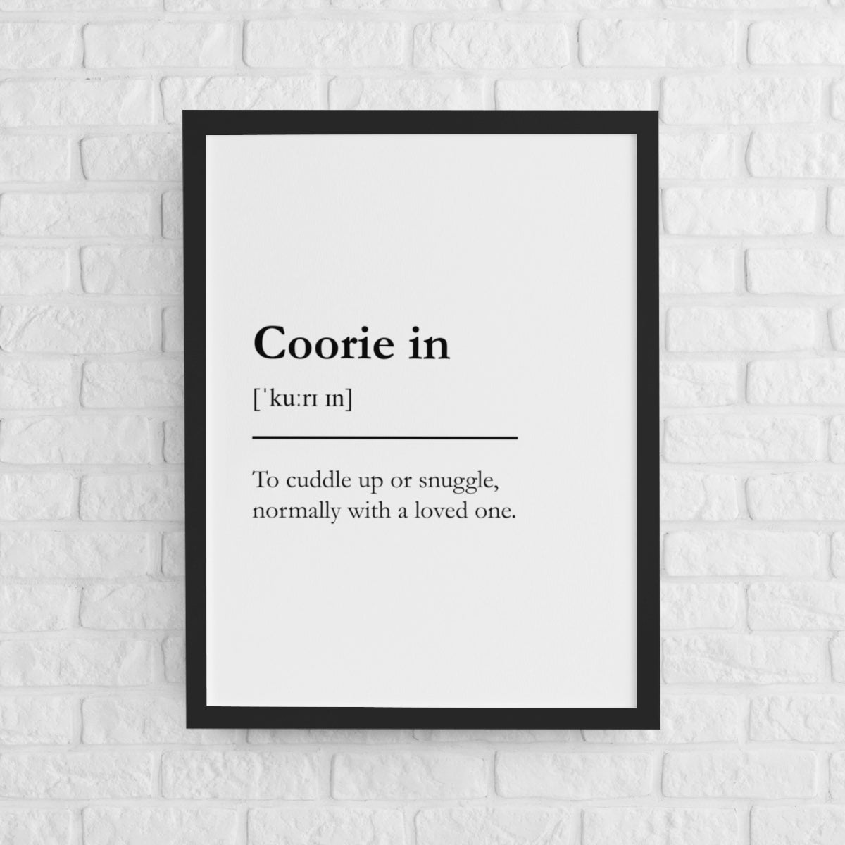 "Coorie in" - Scottish Slang