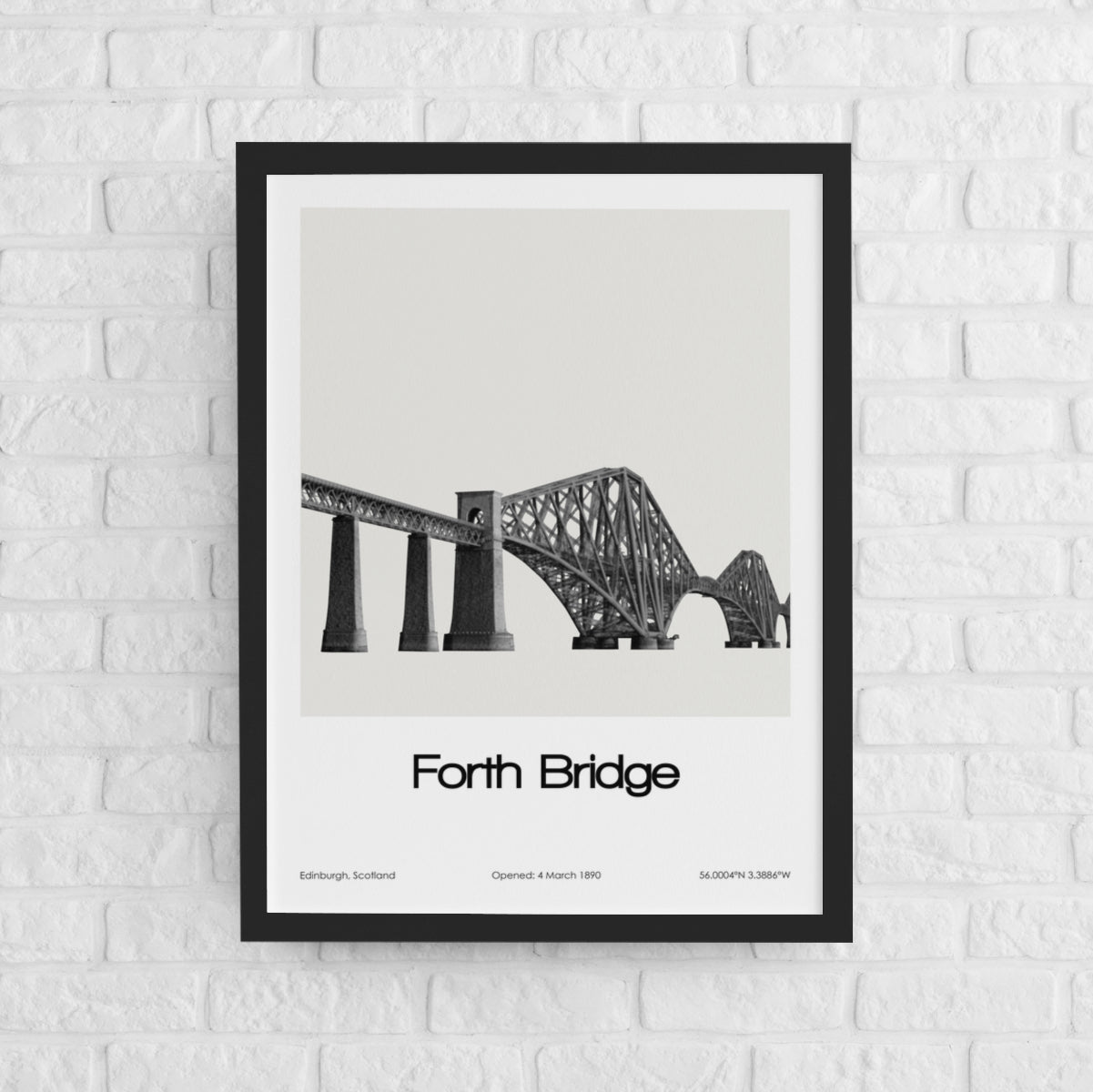 Forth Bridge Poster (Black & White)