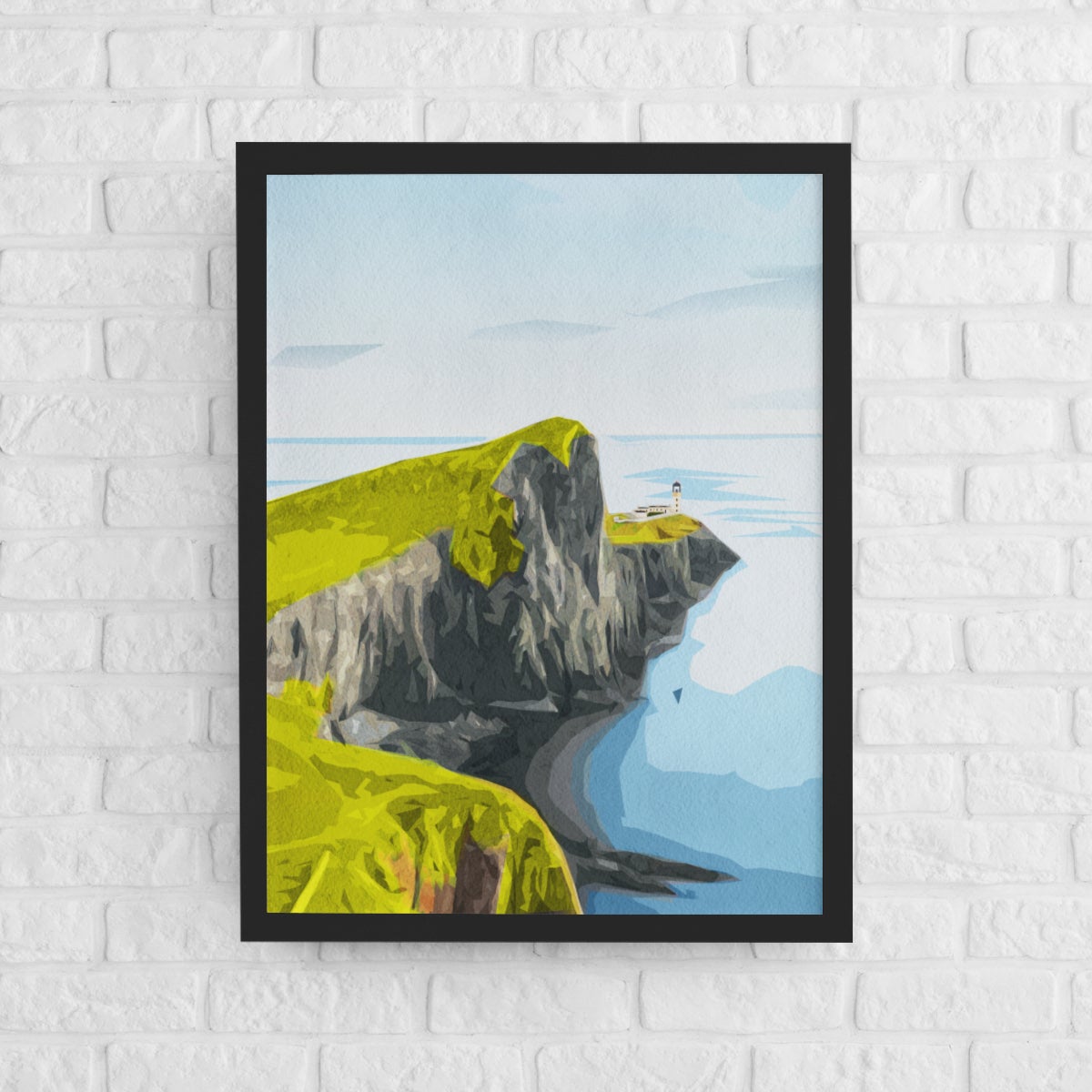Neist Point Lighthouse - Watercolor Art
