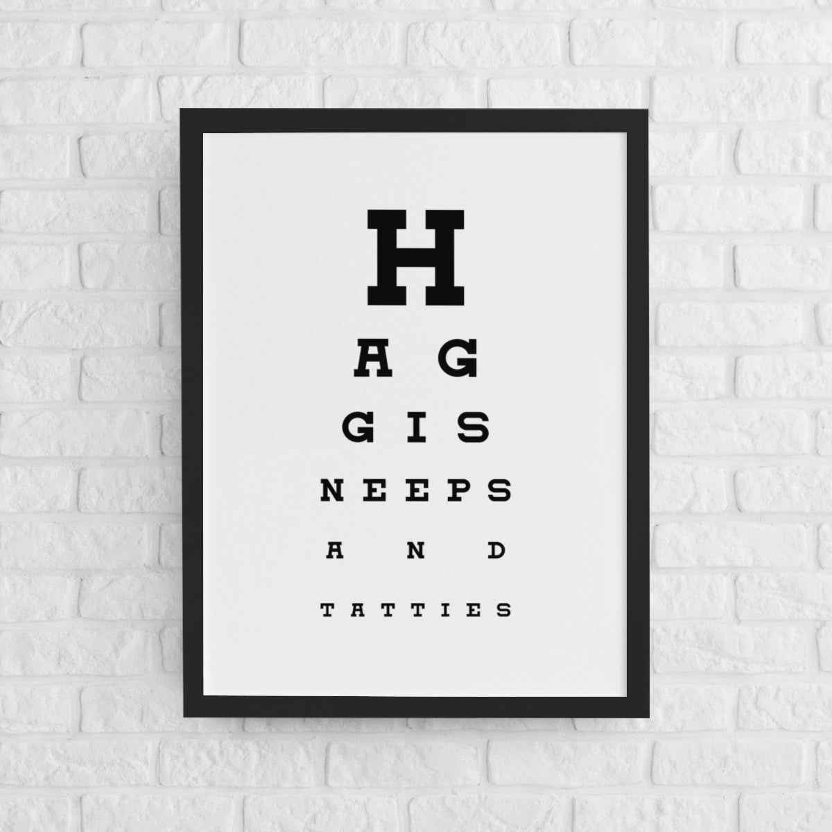 Haggis, Neeps And Tatties - Snellen Chart Design