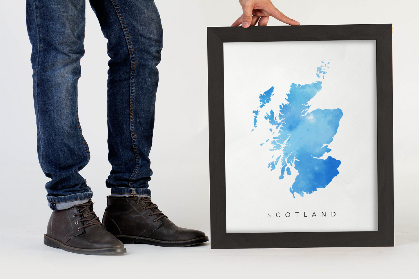 Scotland  Map (Ocean Blue)
