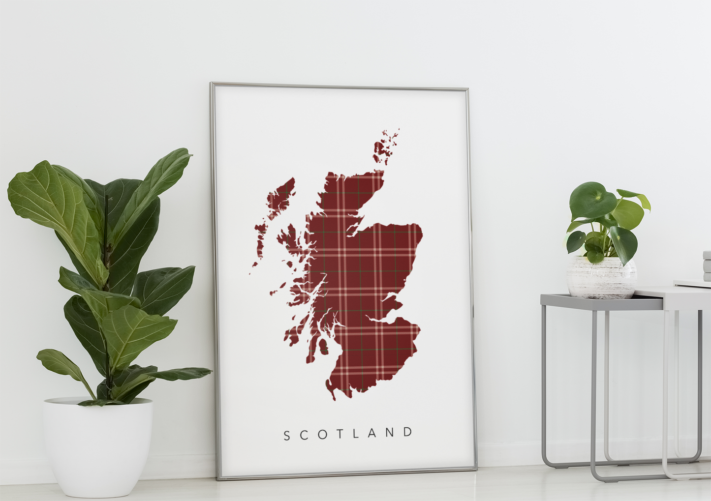 Scotland (Maroon Tartan Map)