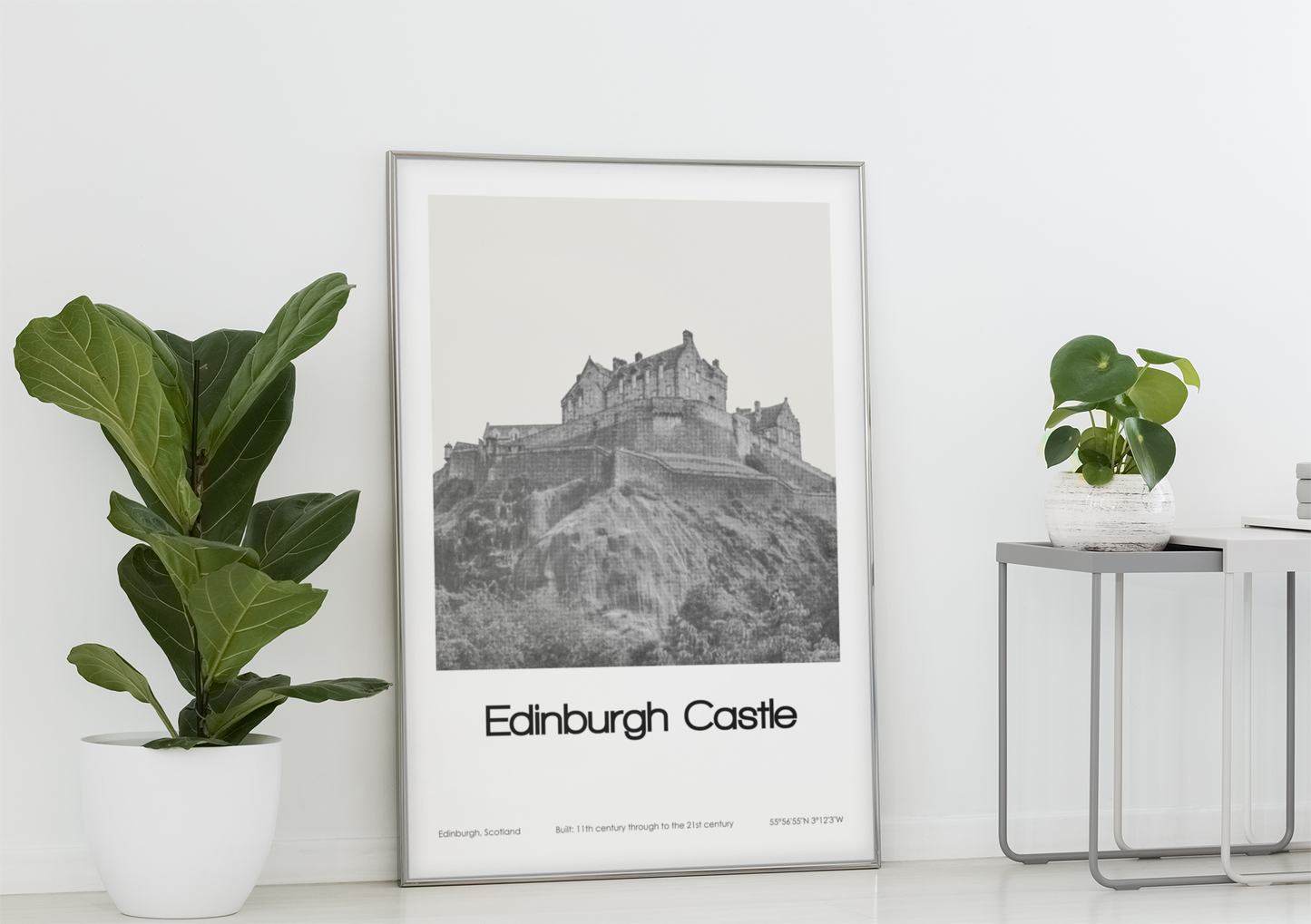 Edinburgh Castle Poster (Black & White)