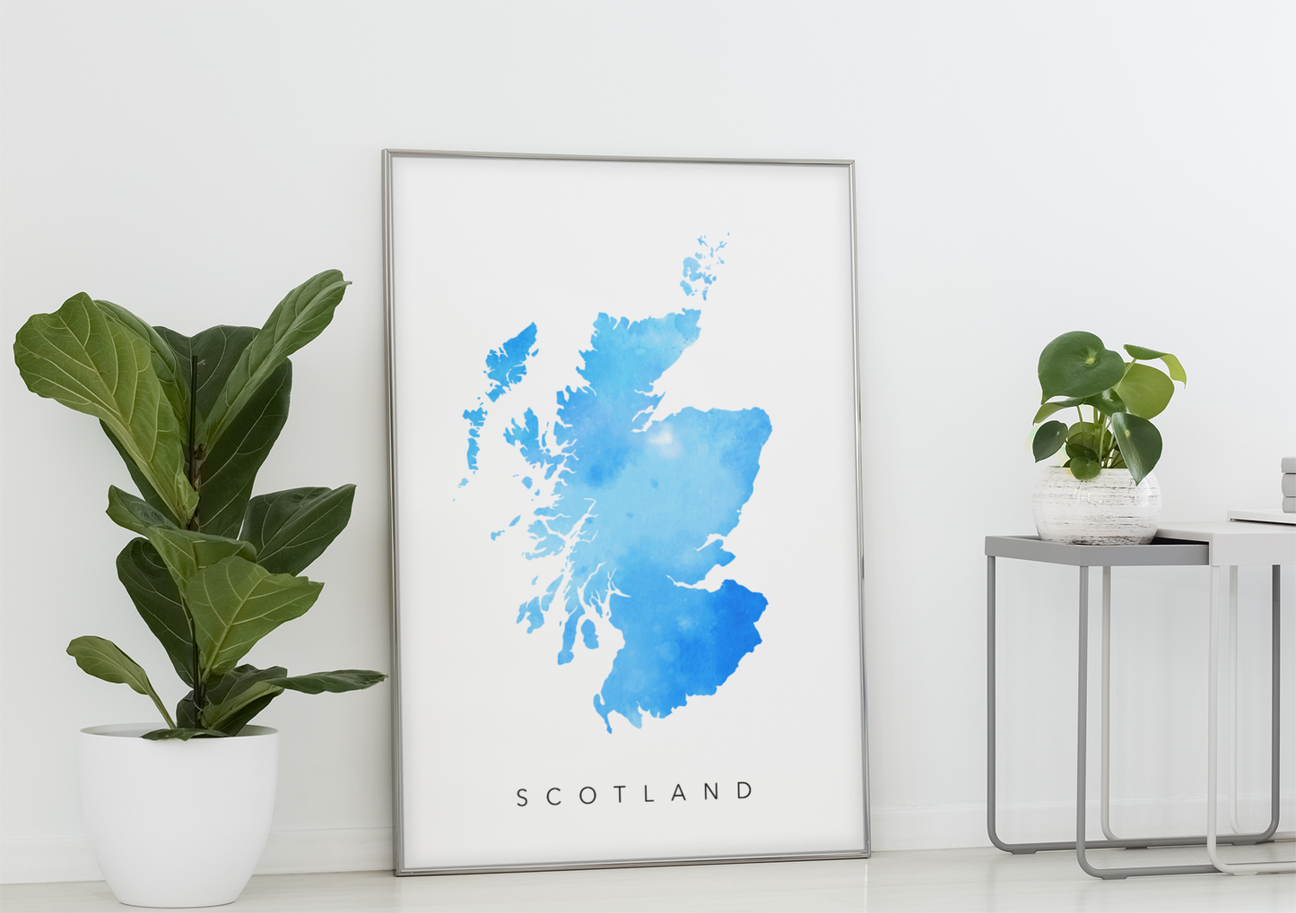 Scotland  Map (Ocean Blue)