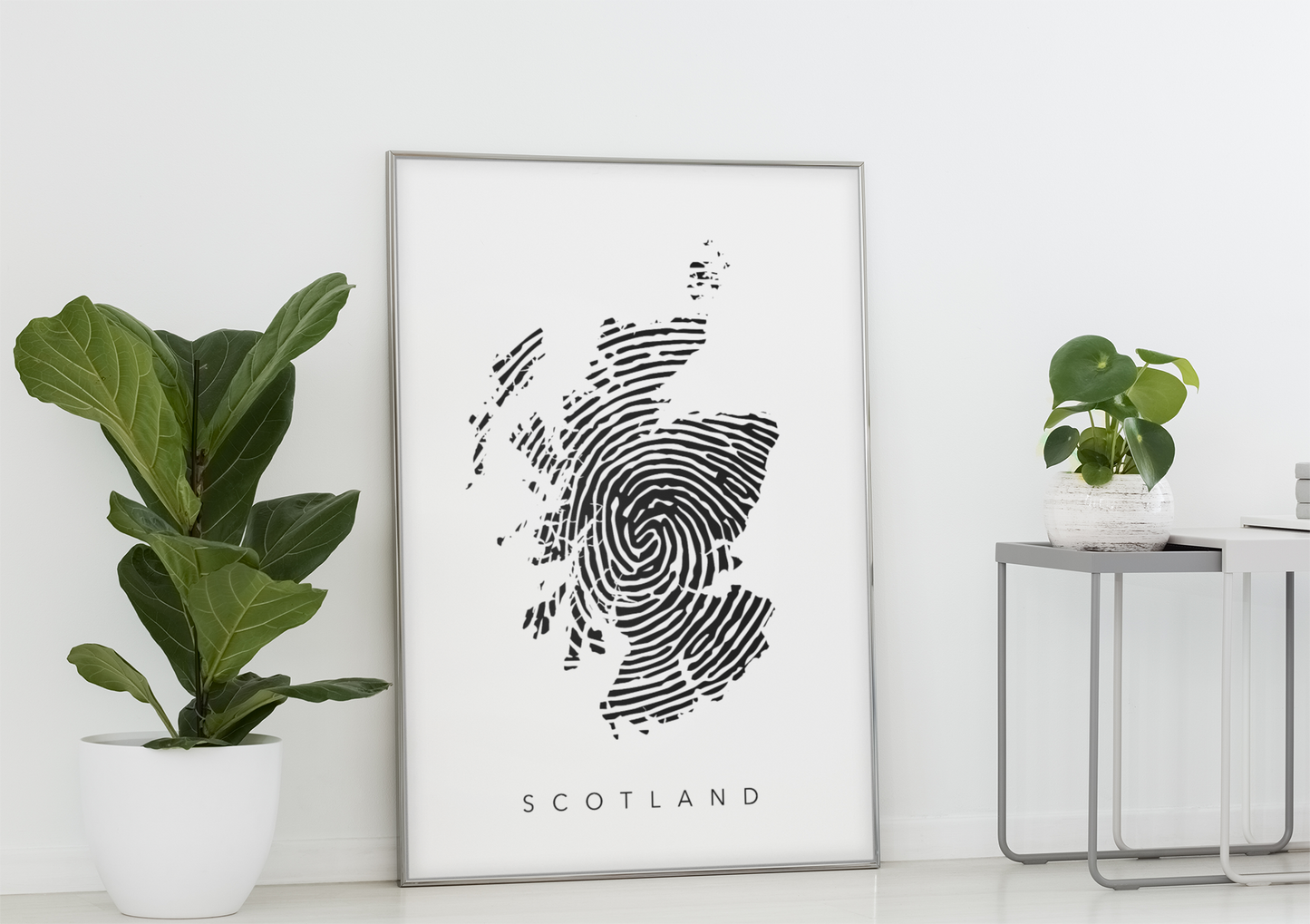 Scotland & Fingerprint Map Art