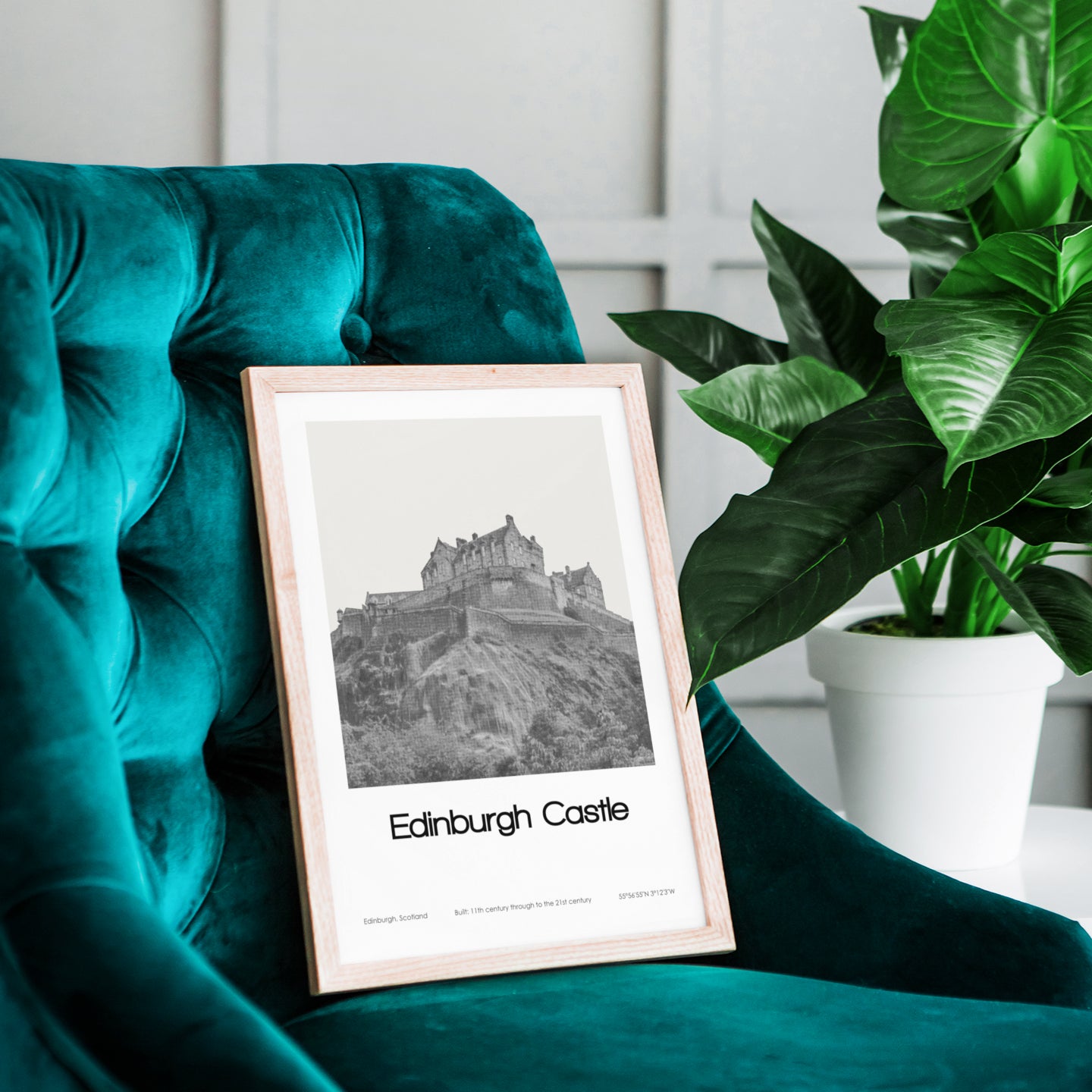 Edinburgh Castle Poster (Black & White)