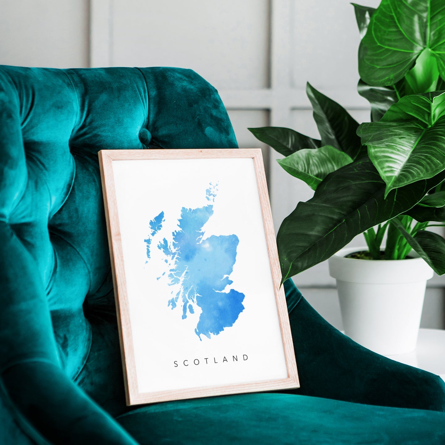 Scotland  Map (Ocean Blue)