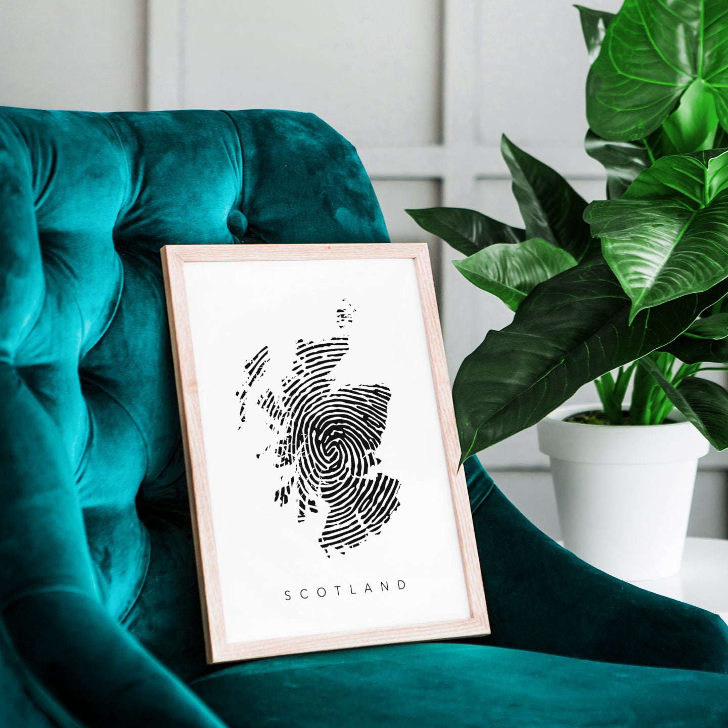 Scotland & Fingerprint Map Art