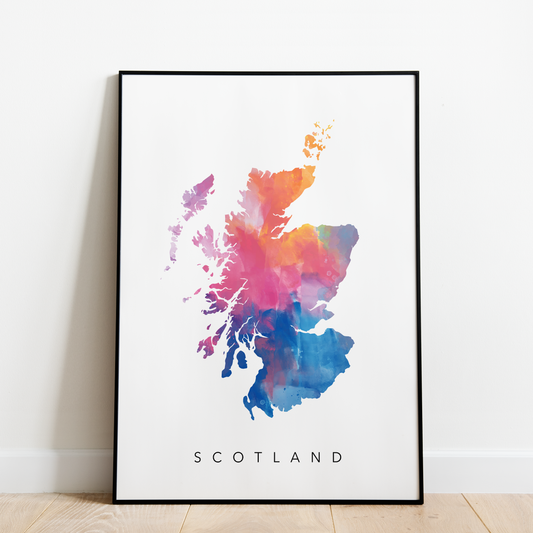 Scotland Pastel Colored Map