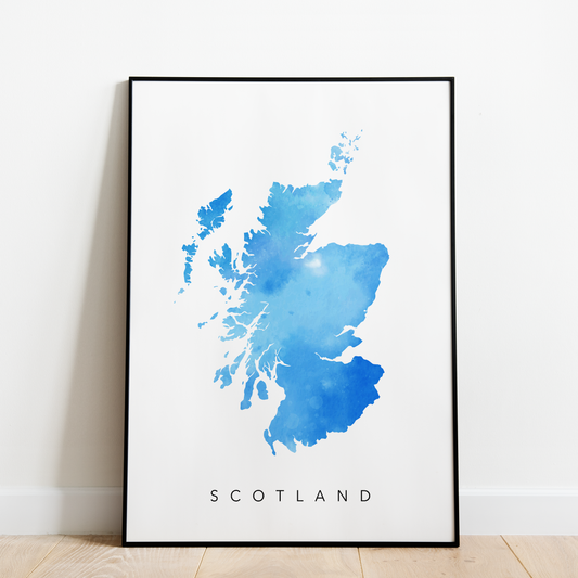 Scotland  Map (Ocean Blue)