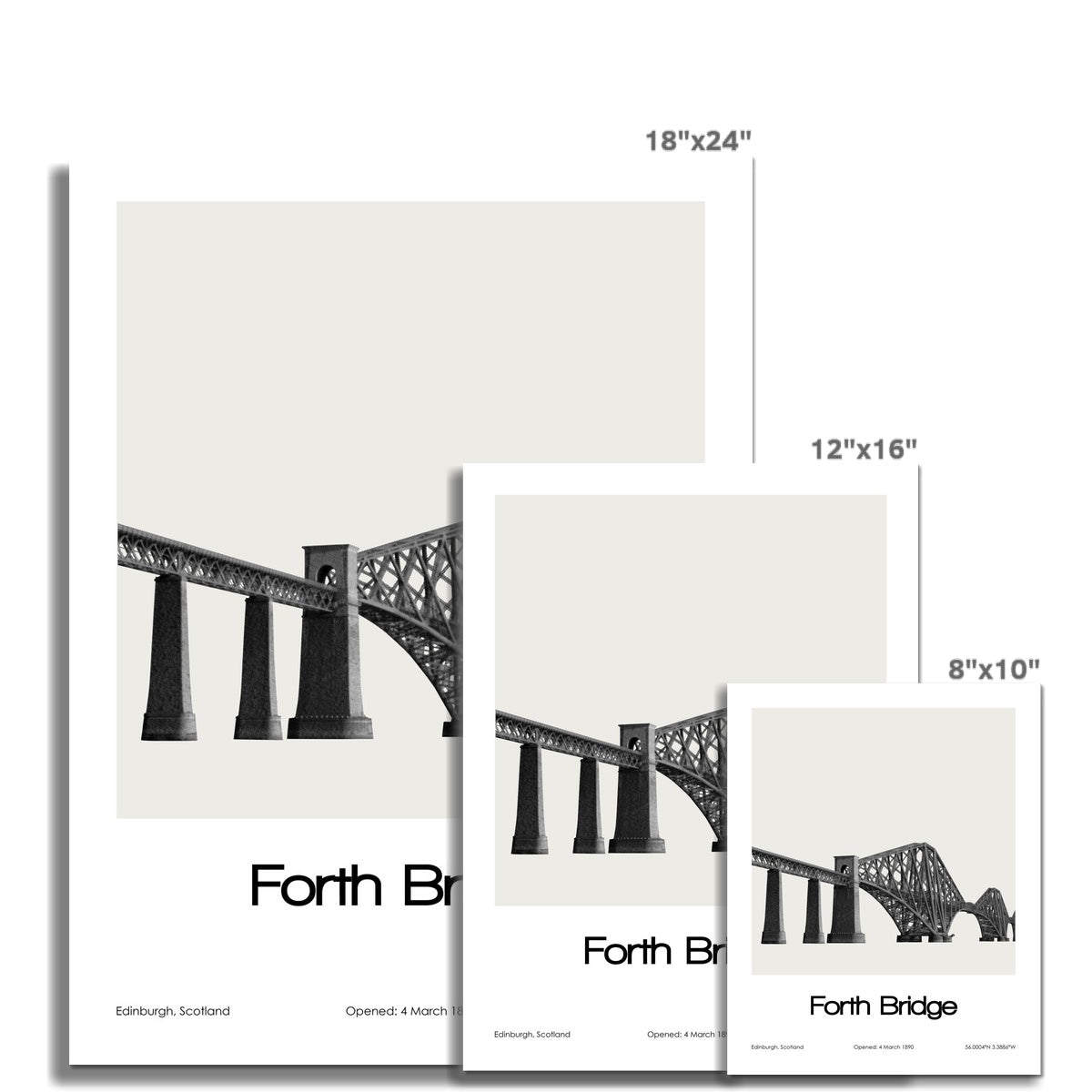 Forth Bridge Poster (Black & White)