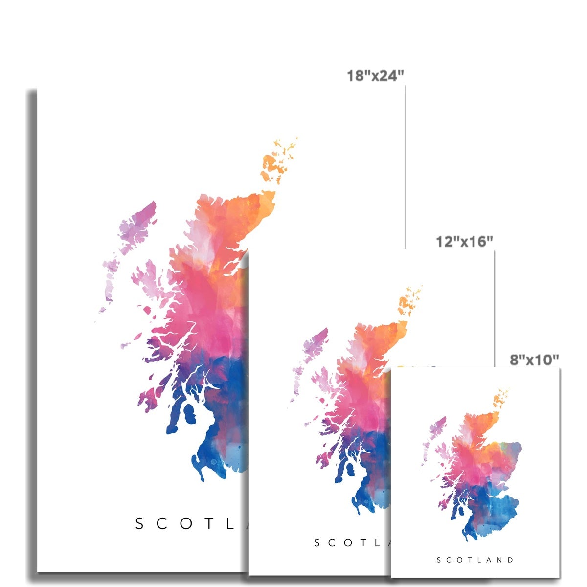 Scotland Pastel Colored Map