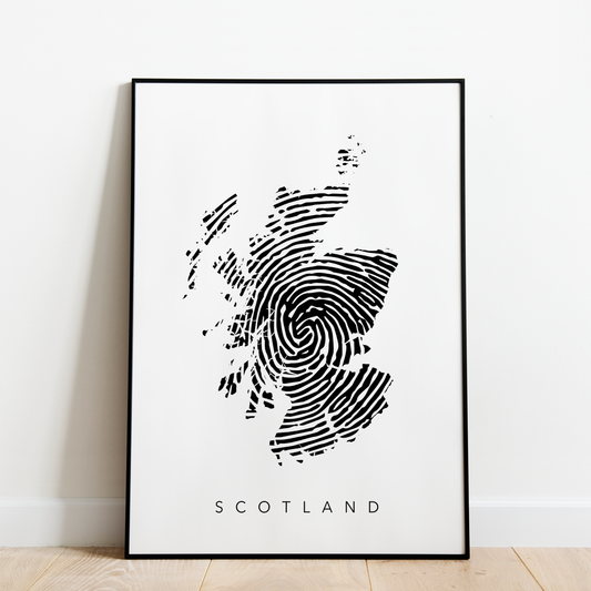 Scotland & Fingerprint Map Art