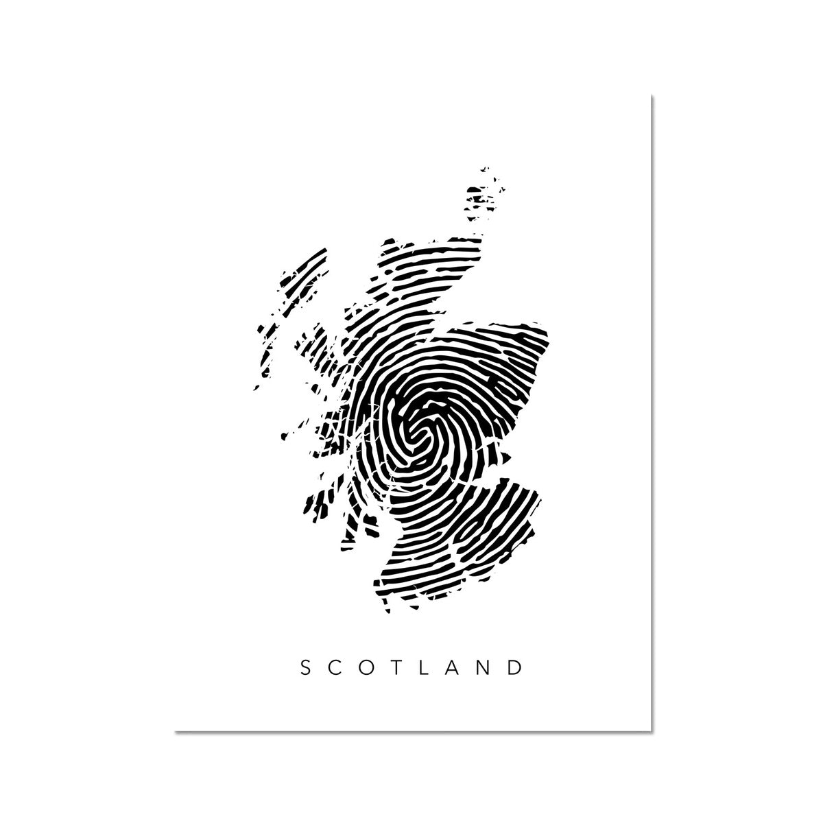 Scotland & Fingerprint Map Art
