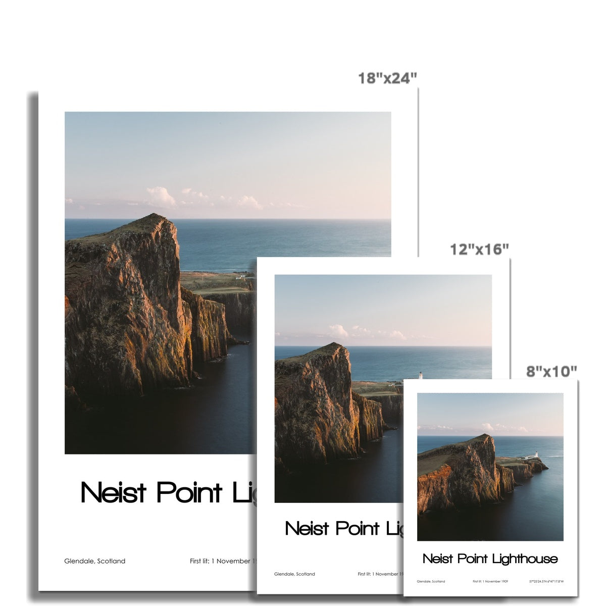 Neist Point Lighthouse Poster (Coloured Photo)