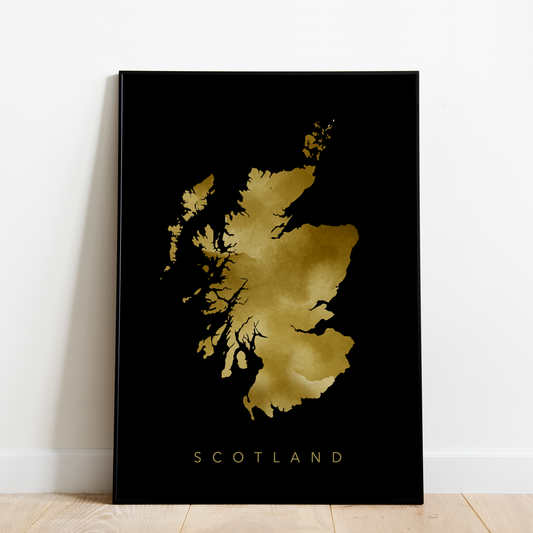 Scotland Map (Gold & Black)
