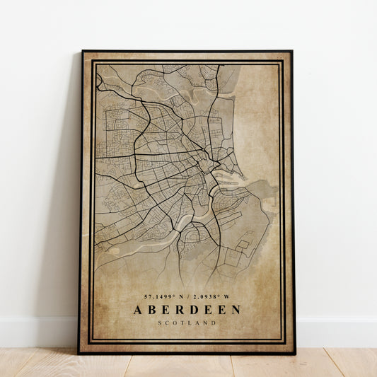 Aberdeen Map - Vintage