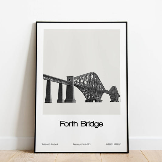 Forth Bridge Poster (Black & White)