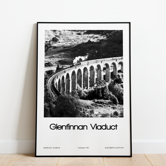 Glenfinnan Viaduct Poster (Black & White)