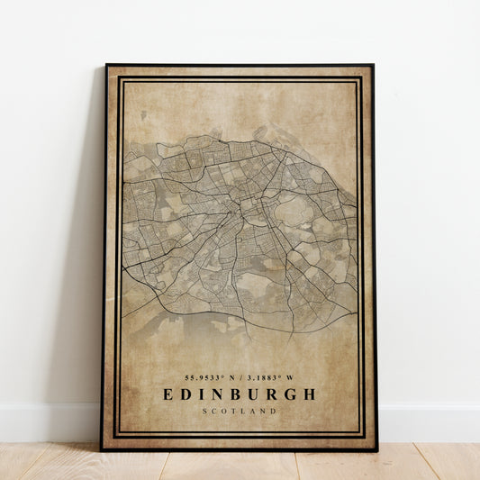 Edinburgh Map - Vintage