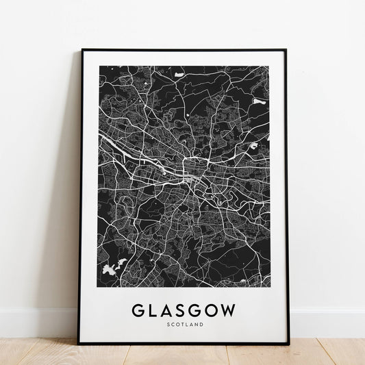 Glasgow Map (Black)